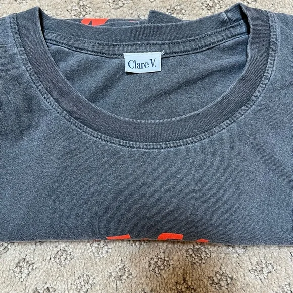 Clare V Original Tee - Maison Bourgneuf/Faded Black Size M - Picture 5 of 6